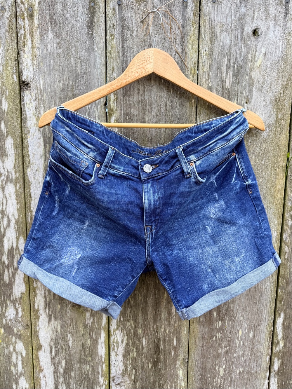 Mavi Women's Rolled-Cuff Distressed Denim Shorts